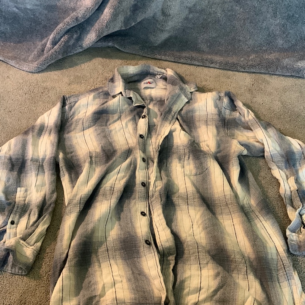 Blue and white flannel